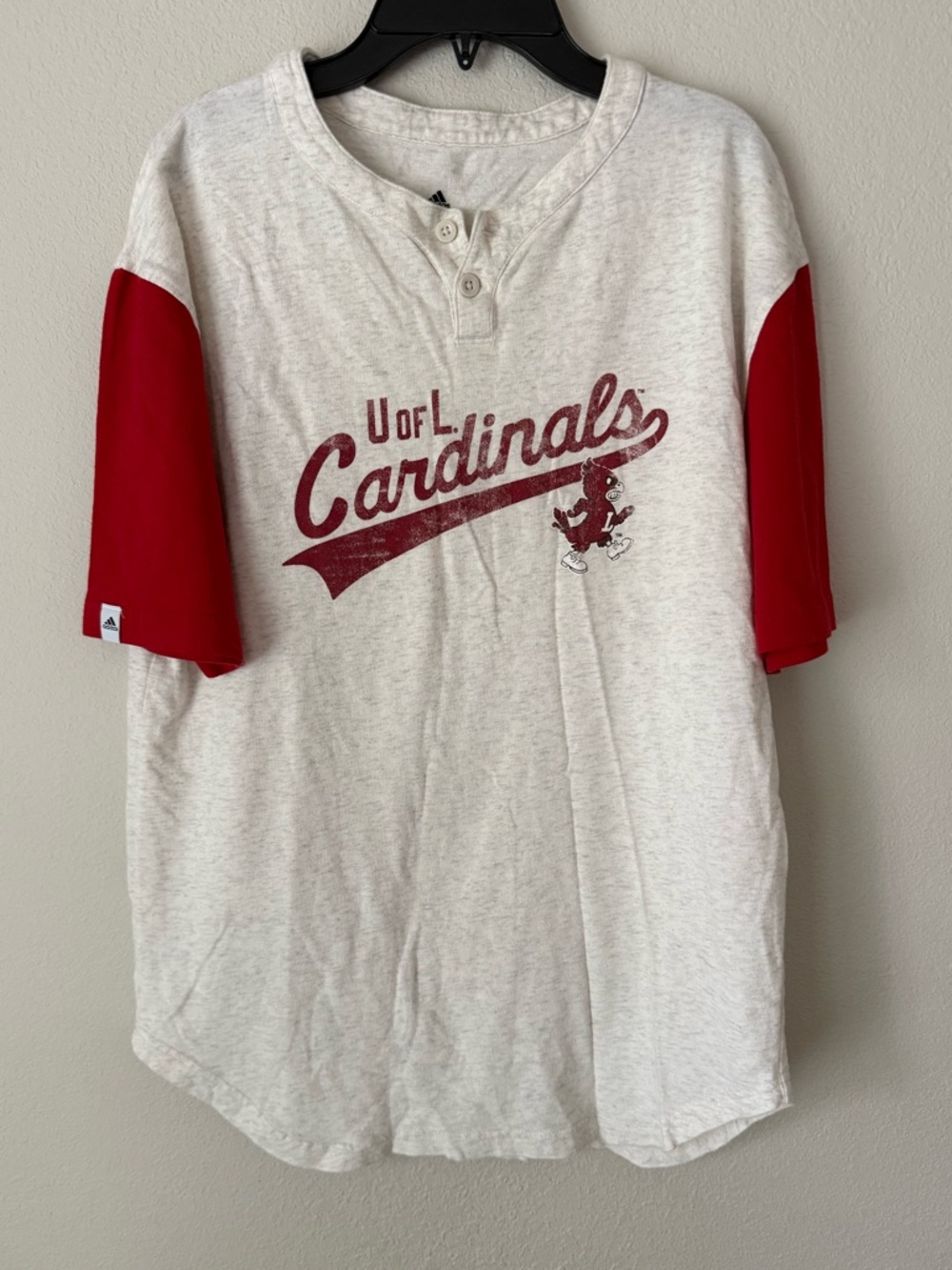 U of L Cardinals Henley Baseball Tee